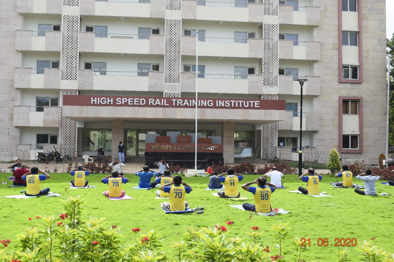 Yoga day celebrations at NHSRCL site offices on 21 jun 2020